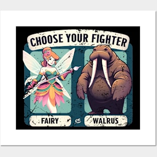 FAIRY or WALRUS Choose Your Fighter Internet Meme Debate Posters and Art